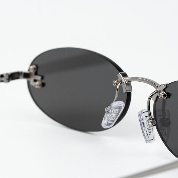 Fendi FIRST CRYSTAL Women Sunglasses Silver Grey Oval FE4075US 12A NEW AUTHENTIC main image 7